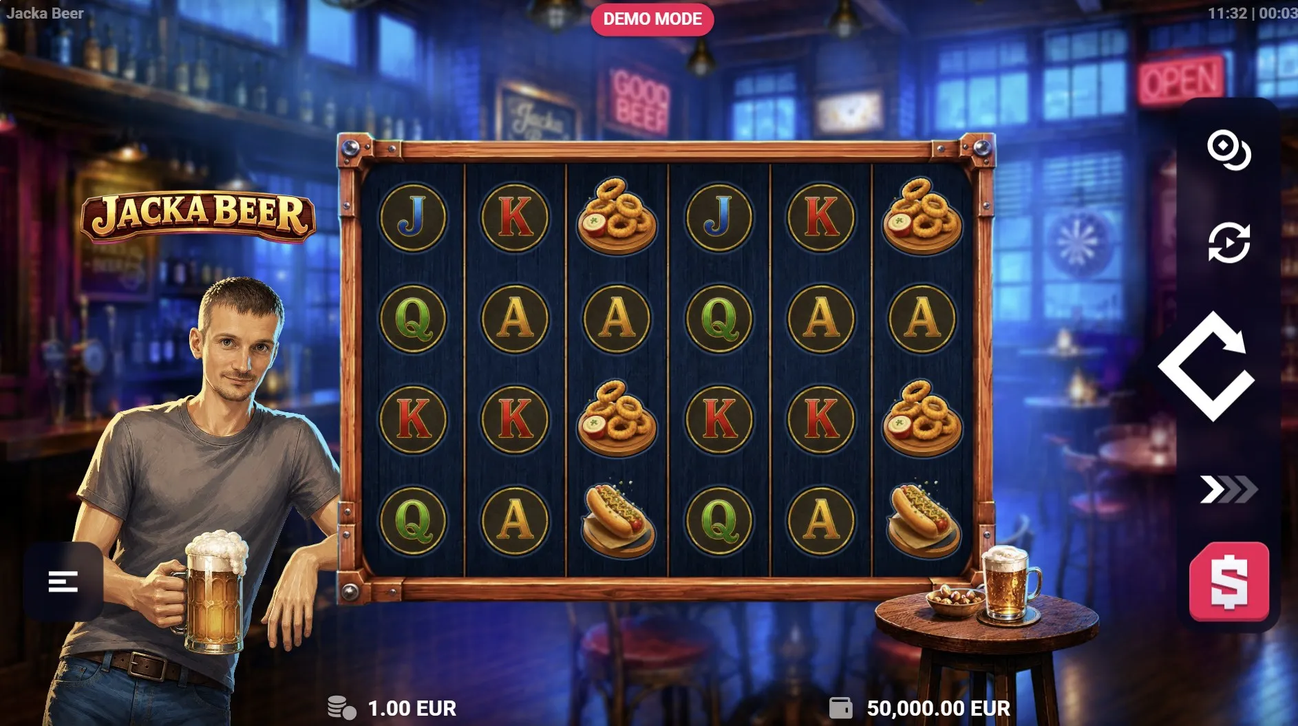 Social casino feature reading and festive game symbols